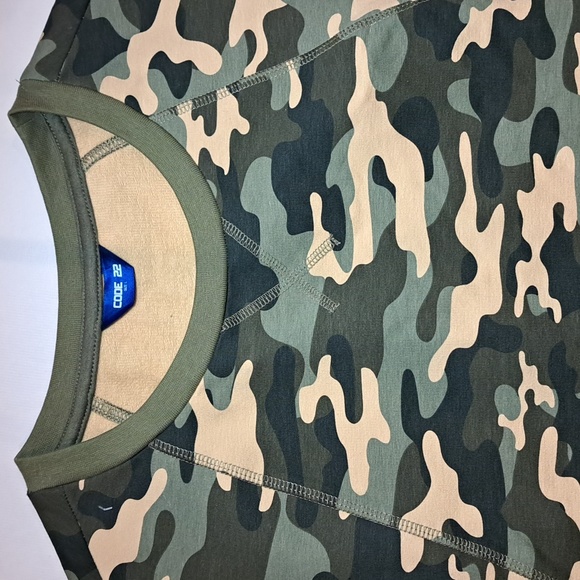 NWOT Code 22, Size Large, Camouflage, 95% Cotton/5% Elastic, Sleeveless Shirt - Picture 2 of 4